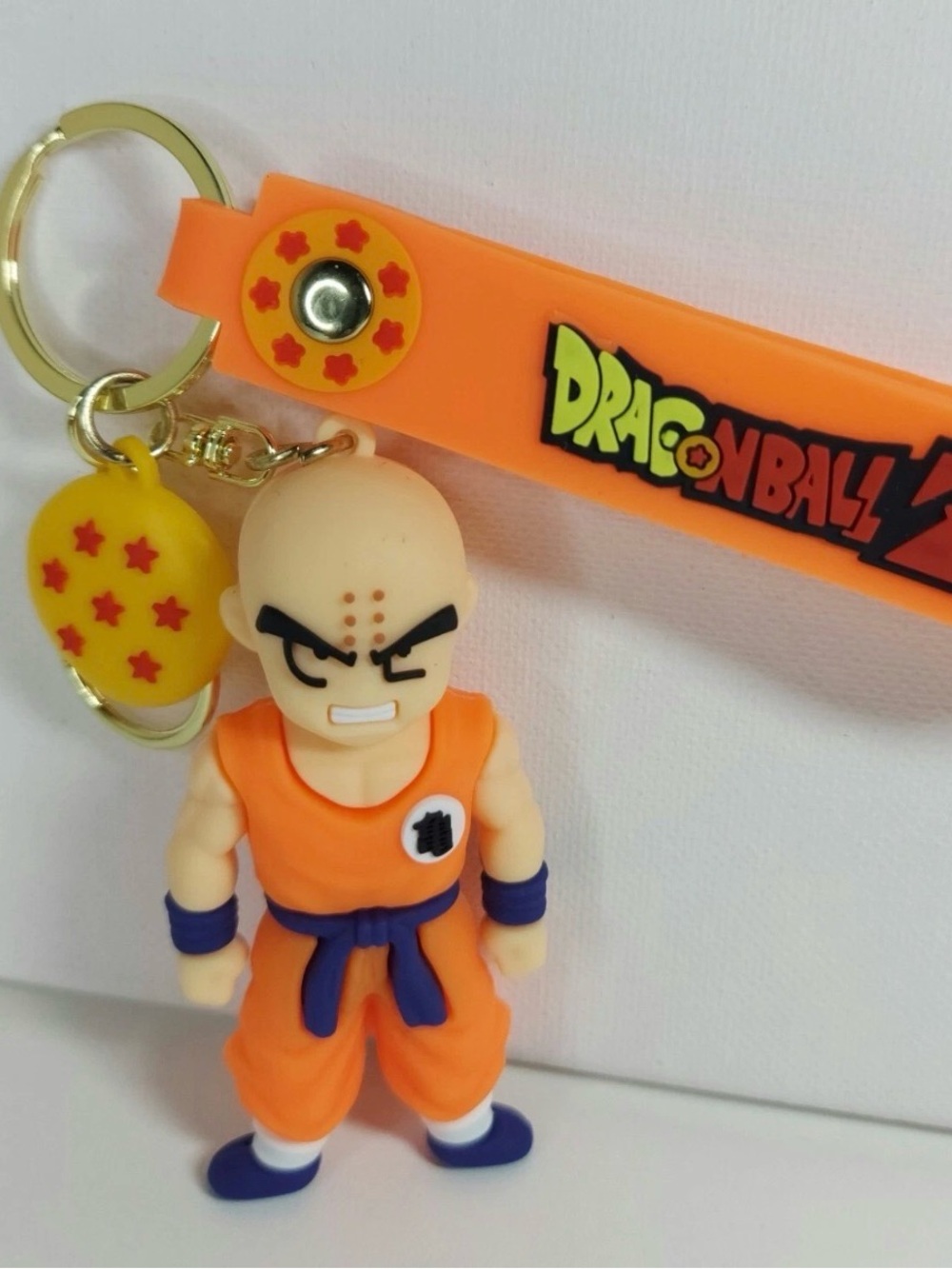 Dragon Ball Z Krillin Figure Keychain Silicone Strap Anime Key Ring Toy Gift - Picture 3 of 6
